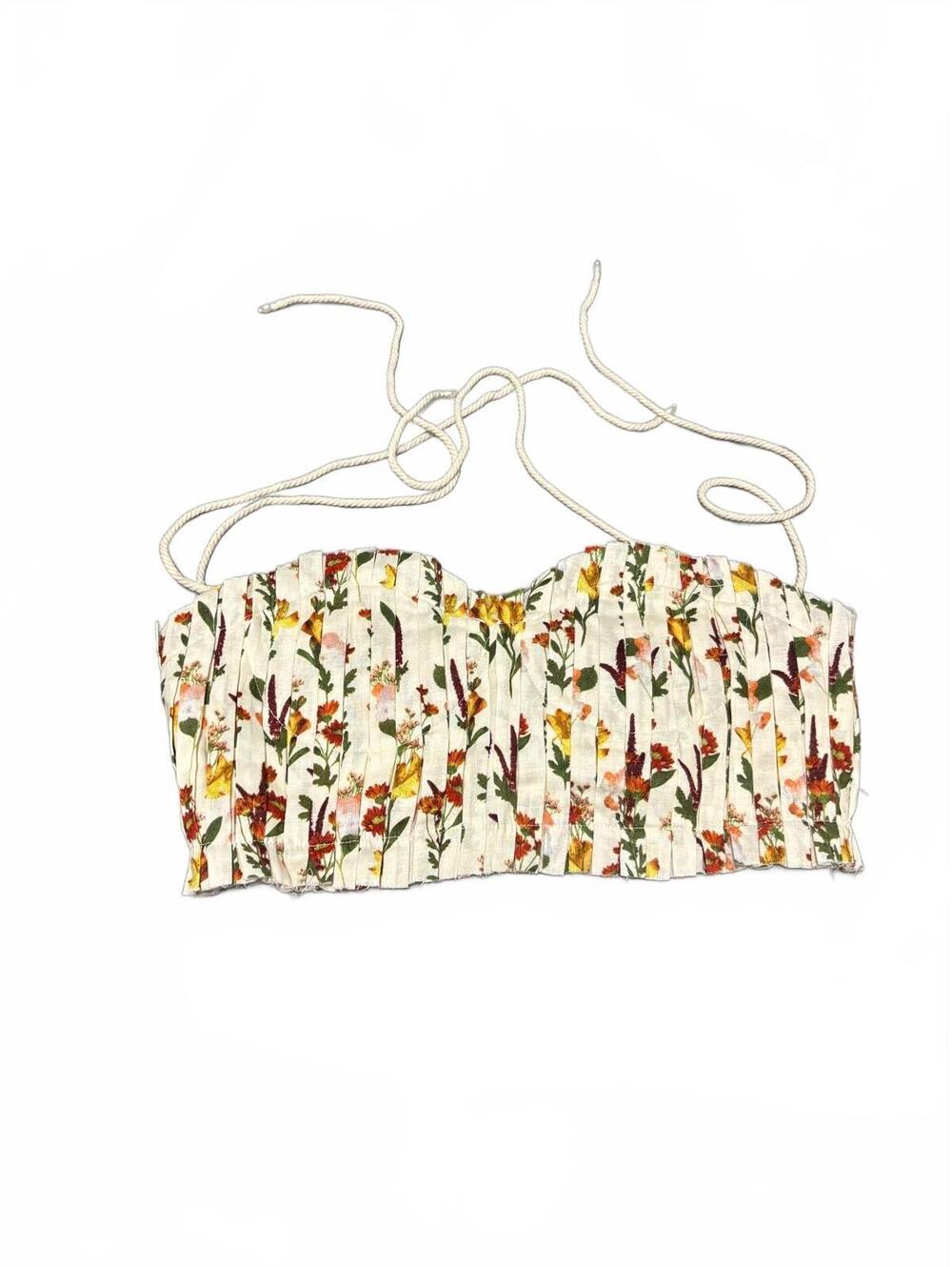 Agua by Agua Bendita Moringa Clementina Linen Crop Bustier